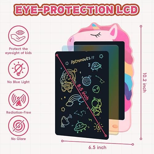 Unicorn Toys LCD Writing Tablet for Girls Kids, Colorful Toddler Toys Drawing Board, Educational Kid Toys Doodle Pad Toys for 3 4 5 6-12 Years Old Girls Boys Birthday Party Christmas Gift, 8.5 Inch thumbnail 2