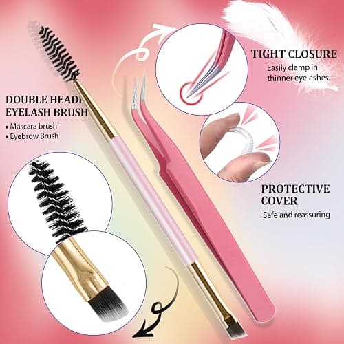 DNSGOOR DIY Lash Extension Kit 727Pcs Lashes Clusters with Bottom Lashes Lash Bond and Seal Glue Remover Lash Shampoo Cleansing Brush Headband Wristband Tweezers Eyelash Brush Applicator thumbnail 6