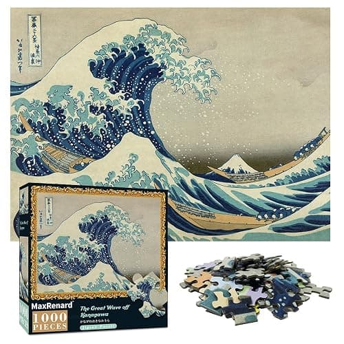 MaxRenard Game 1000 Pieces Jigsaw Puzzle for Adult Fine Art Collection Toy The Great Wave Off Kanagawa Puzzle thumbnail 4