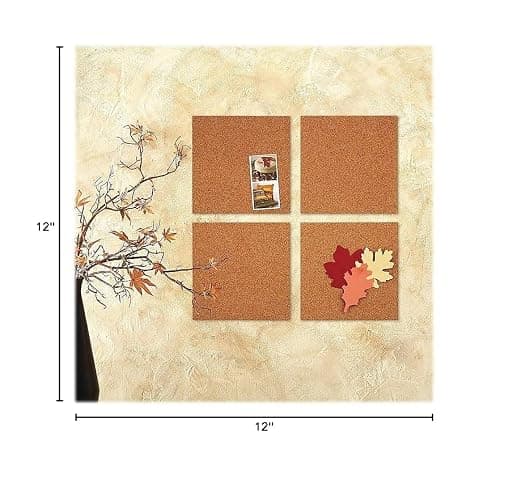 Quartet Cork Tiles, Bulletin Board Cork Panels 12" x 12" x 3/16", Natural, 4 Pack (102) thumbnail 3