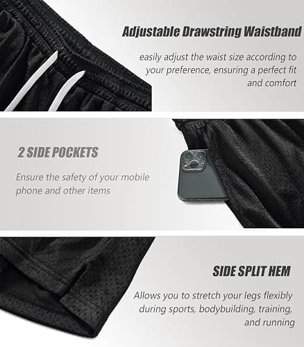 Waghaw Mens Mesh Shorts 6Inch/9Inch Inseam Mens Athletic Shorts Breathable Fabric for Gym and Workouts thumbnail 4