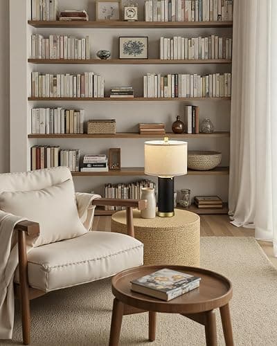 KDG 23.4" Black PU Leather Table Lamps for Living Room Set of 2, 3 Level Brightness LED Modern Home Decor Fabric Lampshade Desk Lamp Lighitng for Bedroom, Bedside, Farmhouse, Nightstand, Night Light thumbnail 8