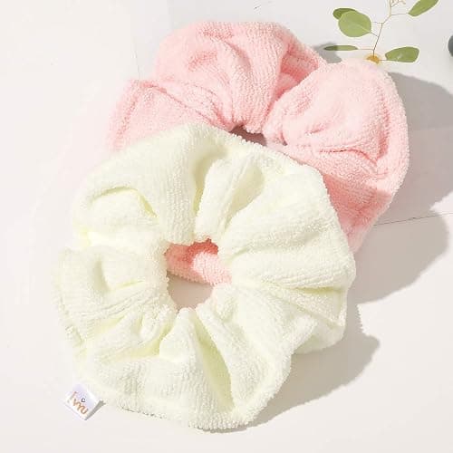 Ivyu Microfiber Hair Drying Scrunchies Towel Fiber Large Big Scrunchie for Curl Hair for Shower Wet Anti Frizz Hair Products Absorbent Fast Terry Cloth Sleep Scrunchy thumbnail 5