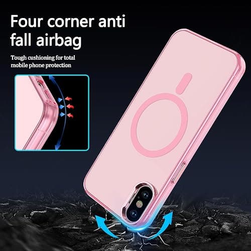 S. Tedazo Magnetic Case for iPhone X/Xs (5.8 inch) Compatible with Magsafe,[Not Yellowing] Slim Thin Shockproof iPhone X/Xs Case-Pink thumbnail 4