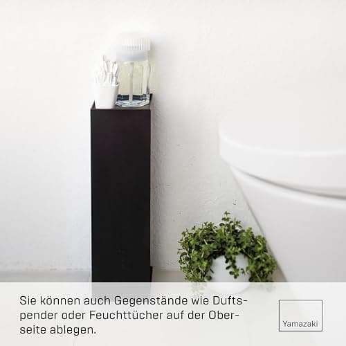 Yamazaki 7851 TOWER Toilettenpapierspender, schwarz, Stahl, minimalistisch, 11.5 x 11.5 x 38.5 cm thumbnail 5