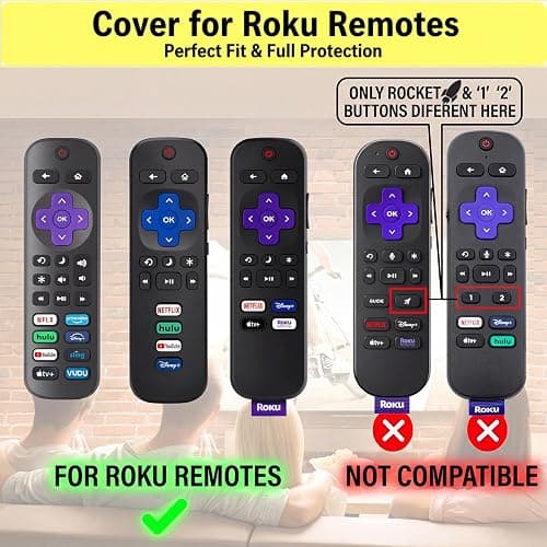 Remote Case for Roku, Battery Cover for TCL Roku Smart TV Steaming Stick Remote, Roku TV Remote Cover Silicone Protective Controller Universal Sleeve Skin White thumbnail 2
