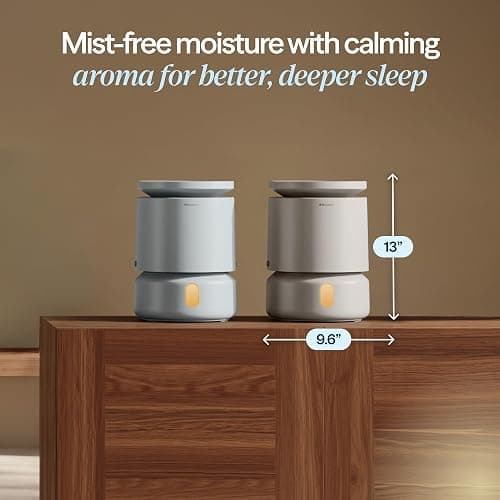 BLUEAIR Room Humidifier - DreamWell - 48Hr Top-Fill Mist-Free InvisibleMist Technology Aroma Stone for Essential Oils and Soothing Mood Lighting - Quiet Operation for Bedroom and Home Use, Beige thumbnail 2