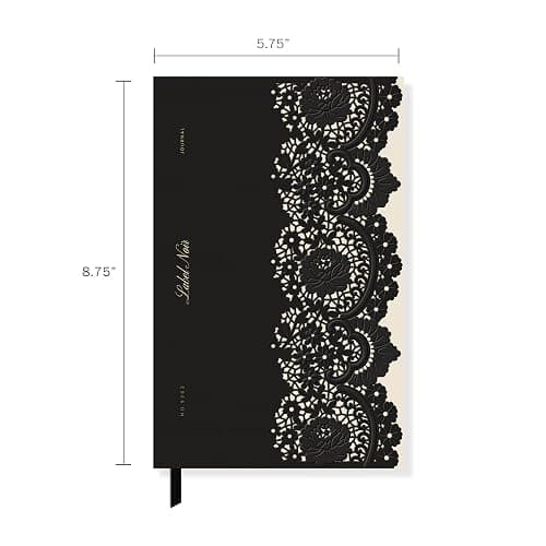 Fringe Studio Slim Paperback Journal w/Back Pocket, "NOIR LACE", Approx. 5.75” w x 8.75” h, 120 Pg, Noir Collection (930PA002FSC) thumbnail 3