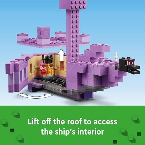 LEGO Minecraft The Ender Dragon and End Ship Building Set, Video Game Toy with 2 Minecraft Minifigures, Dragon Toy Action Playset for Kids, Birthday Gift for Boys and Girls Ages 8 and Up, 21264 thumbnail 4