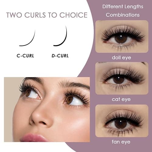 Ocean Pearl Cluster Lashes 144PCS Eyelashes 10-16mm Lash Clusters Fluffy Eyelash Extension Cluster Lashes Kit Individual Eyelash Lash Extensions Kit with Super Bond+Seal+Remover+Tweezer-DM01 thumbnail 6