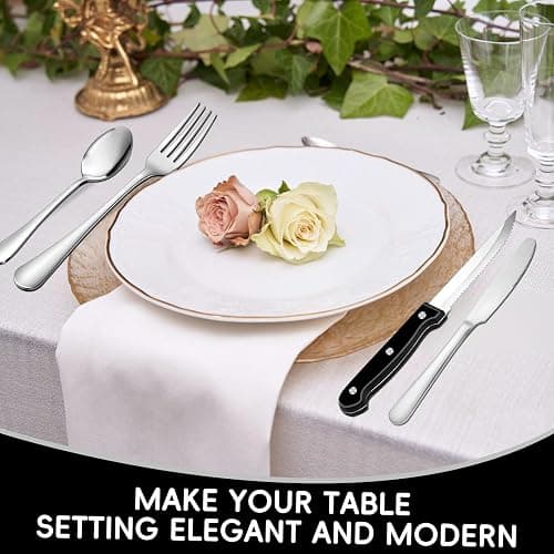49-Piece Silverware Set with Organizer, Stainless Steel Flatware Utensils Set for 8, Forks and Spoons Silverware Set Cutlery Set with Steak Knives, Dishwasher Safe thumbnail 7