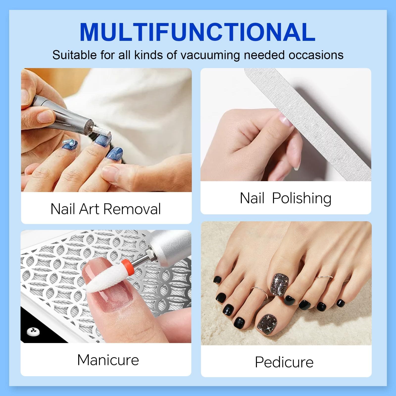 Nail Dust Collector - Ultra-Quiet & Powerful Dust Collector for Nail Techs, Professional Nail Dust Extractor, Perfect for Acrylic Nails, Salon & Home Use thumbnail 6