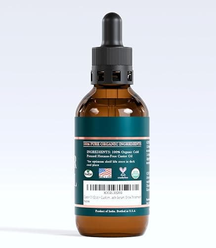 Live Fraiche Organic Castor Oil Lash Serum for Hair Growth, 100% Pure Eyebrow Eyelash Growth Serum, Cold Pressed Hexane Free (2oz Glass Bottle + FILLED Mascara Tube) thumbnail 9
