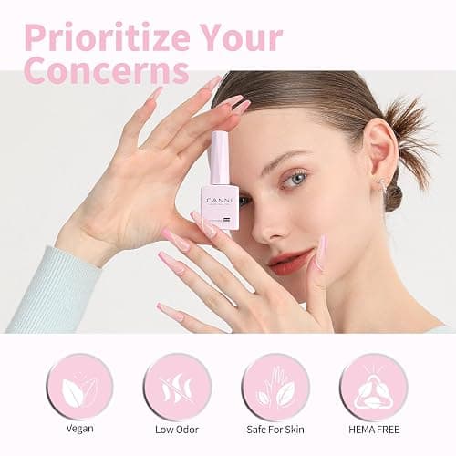 CANNI Light Pink Gel Nail Polish, 1Pcs Baby Pink Gel Polish Soft Pale Color High Gloss Soak Off U V Nail Manicure Salon DIY thumbnail 5