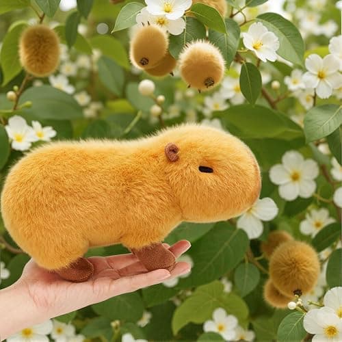 OUOZZZ Capybara Plush Stuffed Animal - Mini Baby Capy Toy - Soft & Realistic Water Pig, Nature’s Chillest Animal, Travel-Friendly & Portable Xmas Gift for Girls, Boys, Toddlers & Kids 9" Single thumbnail 2