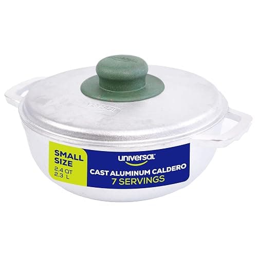 Universal (Small Size) Caldero 7 Cups - 2.4 QT / 2.3 L, Stainless Aluminum Pot, Even Heat Distribution and Fast Cooking Dutch Oven Pot, Ergonomic Handles, Ideal for Rice, French Fries, and More - Image 1