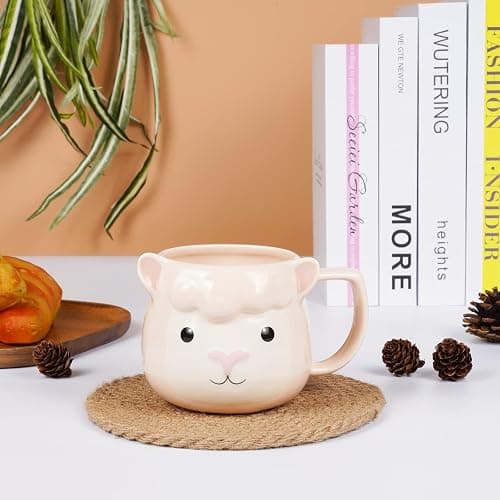ToCooTo Llama Coffee Mug 14 oz Ceramic Novelty Coffee Mug 3D Porcelain Tea Mug for Women Christmas Housewarming Holiday Birthday Gifts for Women Mom Kids Teacher and Best Friend Pink thumbnail 8