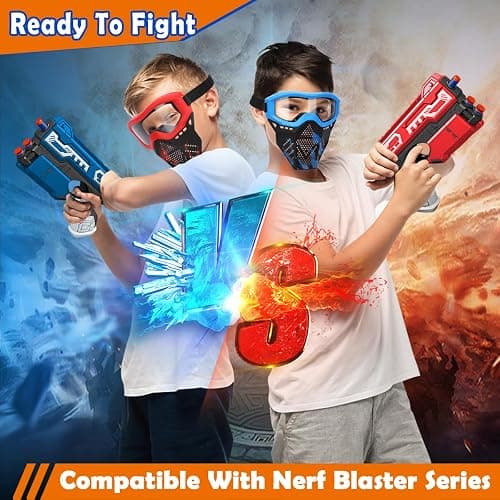 POKONBOY 4 Pack Tactical Mask for Kids, Safety Goggles Compatible with Nerf Rival, Apollo, Zeus, Khaos, Atlas, & Artemis Blasters Age 8+ Years Old thumbnail 5