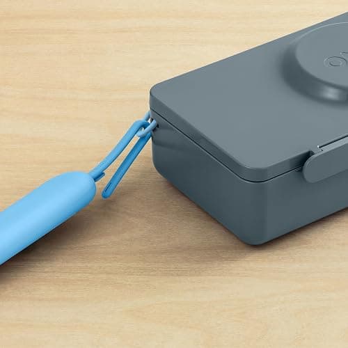 Omie OmieBox Travel Utensil Set | Fork and Spoon with Case for Easy Travel | Stainless Steel Fork and Spoon (Blue) thumbnail 4