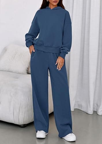PRETTYGARDEN Womens Sweatsuits 2 Piece Set 2026 Casual Winter Long Sleeve Hoodie Loose Wide Leg Sweatpants Fall Tracksuit thumbnail 7