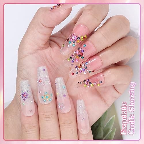 6 Boxes 2mm Nail Art Rhinestones for Bedazzling Kit, Mixed-Color Small Jelly Clear AB Rhinestones Decoration Flatback Pearls Nail Accessories with Tweezers and Brush for Nails DIY Tumblers Face Makeup thumbnail 9