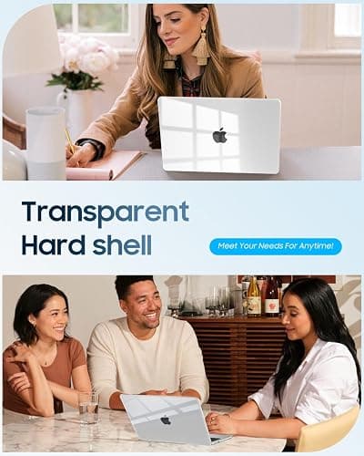 Fintie Hülle Kompatibel mit MacBook Air 15 Zoll M5 M4 M3 M2 (2026-2023) | A3448 A3241 A3114 A2941, Ultradünne Hartschale Schutzhülle Snap Case Cover, Transparent thumbnail 7