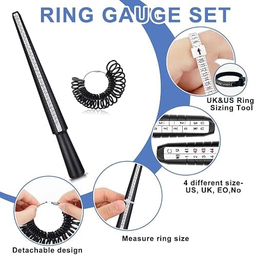 Jewelers Tools Set 27Pcs Ring Making Kit Includes Jewelers Saw with 144 Saw Blades, Bench Pin Clamp, Wooden Ring Clamp, Rings Sizer Measuring Tool, Rubber Hammer, Diamond Needle Files, Jewelry Pliers thumbnail 4