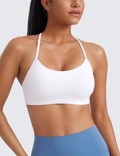 CRZ YOGA Butterluxe Y Back Sports Bras for Women - Padded Racerback Low Impact Spaghetti Thin Strap Workout Yoga Top thumbnail 2