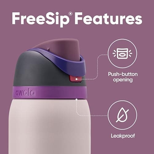Owala FreeSip Insulated Stainless Steel Water Bottle with Straw for Sports, Travel, and School BPA-Free Sports Water Bottle, 40 oz, Dreamy Field thumbnail 4