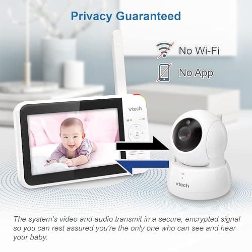 VTech VM924 Video Baby Monitor with Camera, Pan&Tilt, Baby Monitor with 5" LCD Screen,Up to 17 Hrs Battery Life,1.33x Zoom,Night Vision,300m Long Range,Soothing Sounds,2-Way Talk,Secured Transmission thumbnail 6