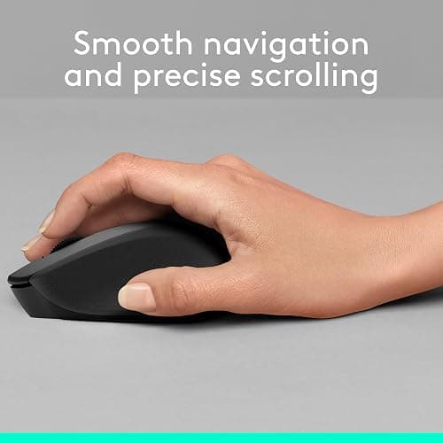 Logitech M330 SILENT Wireless Mouse, 2.4GHz with USB Receiver, Optical Tracking, Quiet & Lightweight, Long Battery Life, for PC, Mac, Laptop, Chromebook - Black thumbnail 4