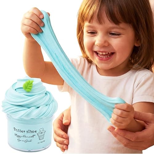 Sky Blue Butter Slime, Stress Relief Scented Slime Toy for Girls Boys, Non-Sticky, Party Favors, Prize, School Education, Birthday Gifts(7oz 200ML) thumbnail 6