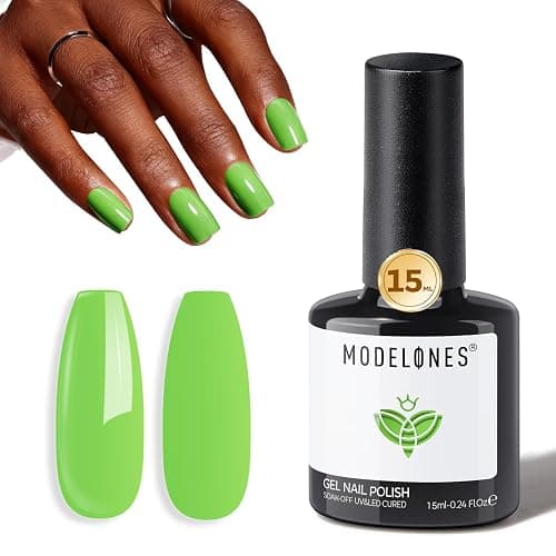modelones Green Gel Nail Polish Apple Green Gel Polish | Summer Nail Poish Soak Off Pastel U V Nail Design Salon DIY Manicure 15 ML - Image 1