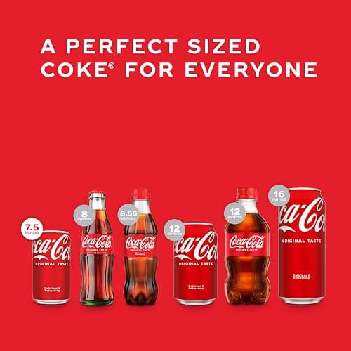 Coca-Cola Soda Soft Drink Fridge Pack Mini Cans, 7.5 fl oz, 10 Pack | A caffeinated fizzy drink that fits any occasion thumbnail 6