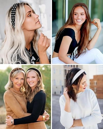 DiyJibb Headbands for Women - 1 Inches Wide Headbands - Solid Color Headband Fashion Hair Accessories- Trendy Women Girls Non Slip Fashion Hair Bands- Thick Elastic Hair Bands for Women's Hair 6PCS thumbnail 7