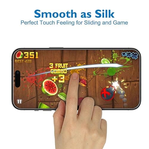 Mothca 2 Pack Matte Glass Screen Protector for iPhone 15 Pro Max[6.7 inch] + 2 Pack Camera Lens Protector, Anti-Glare & Anti-Fingerprint Case Friendly Tempered Glass Film, Bubble Free, Smooth as Silk thumbnail 5
