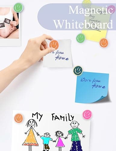 Mymazn 12Pcs Fridge Magnets Cute Refrigerator Magnets, Colorful Magnets for Whiteboard Cabinet Locker, Resin Smile Face Decorative Magnets for Classroom Kitchen Office thumbnail 6