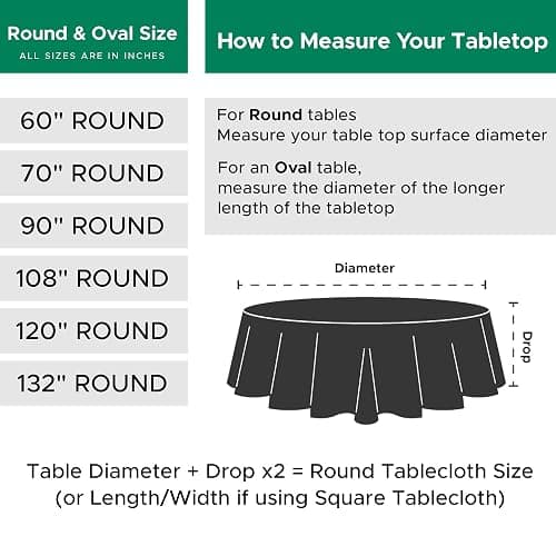 Biscaynebay Round Christmas Tablecloths 60" for Round Tables diameters from 28" to 48", Red Textured Fabric Water Resistant Folding Table Covers Washable for Dining, Kitchen, Wedding, Parties thumbnail 3