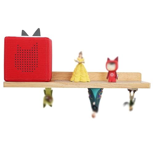 PHOENANCEE for Tonies Shelf Magnetic,for Tonie Figures Wall Shelves,for Toniebox Shelf Audio Toy Figurine Holder Organizer (Storage 36 Character),Compatible Charging Station for Kid's Room,Oak,1 Tier thumbnail 8