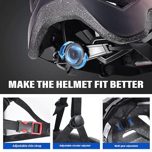 Mountain Bike Helmet with Detachable Visor, SIFVO Bike Helmet for Men and Women MTB Helmet, Adjustable Adult Bike Helmet, 57-59cm thumbnail 5
