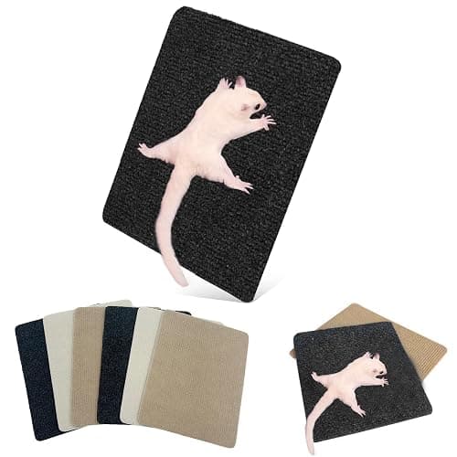 6-Pack Self-Adhesive Sugar Glider Climbing Mats - Space-Saving Cage Accessories, Enrichment Toys for Sharpening Claws, Wall & Furniture Protectors for Small Pets (6pcs) - Image 1