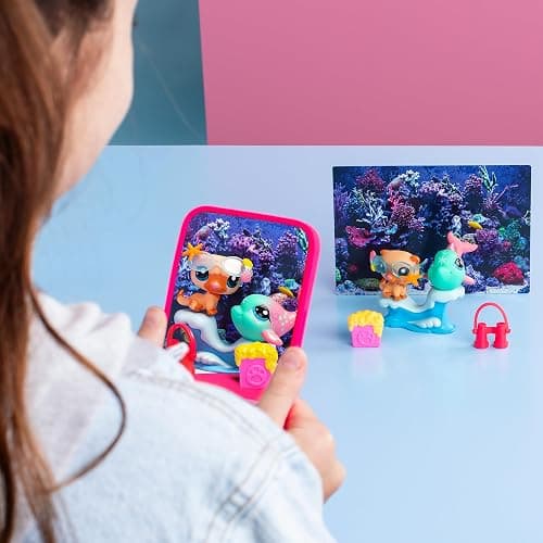 Bandai Littlest Pet Shop Petfluencer Shell-Fie Fun | Petfluencer Set Contains 2 Gen LPS Mini Pet Toys 4 Accessories 1 Backdrop 1 Collector Card And 1 Virtual Code | Collectable Toys For Girls And Boys thumbnail 2