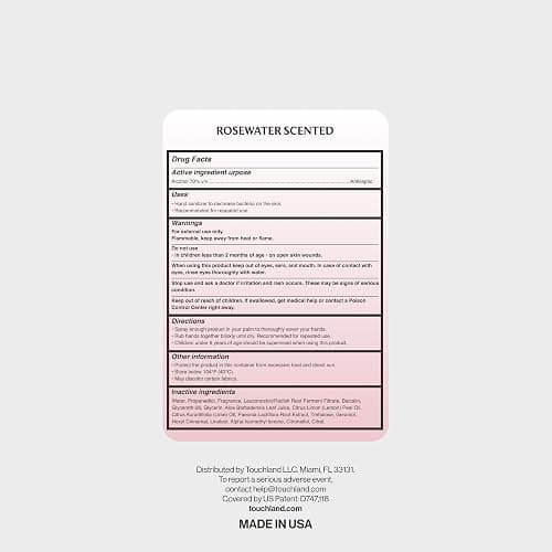 Touchland Glow Mist Revitalizing Hand Sanitizer Spray, Rosewater scented, 30ml., Travel Size thumbnail 8