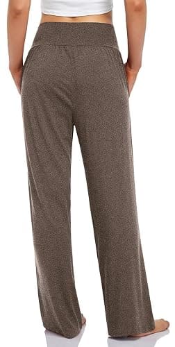 UEU Women's Casual Loose Wide Leg Cozy Pants Yoga Sweatpants Comfy High Waisted Sports Athletic Lounge Pants with Pockets thumbnail 3