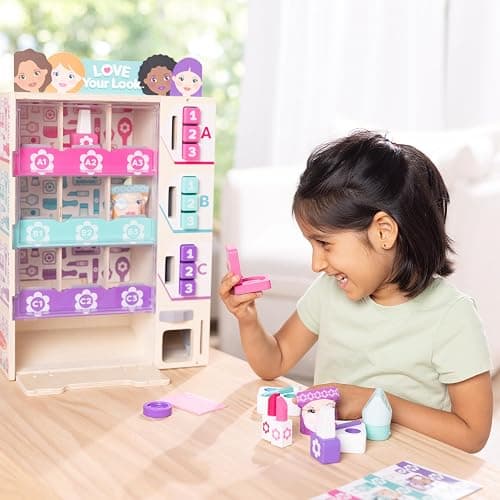 Melissa & Doug Sort, Stock, Select Beauty Kiosk Vending Machine Play Set, Pretend Makeup Wooden Toy For Boys and For Girls 3+- FSC Certified thumbnail 5