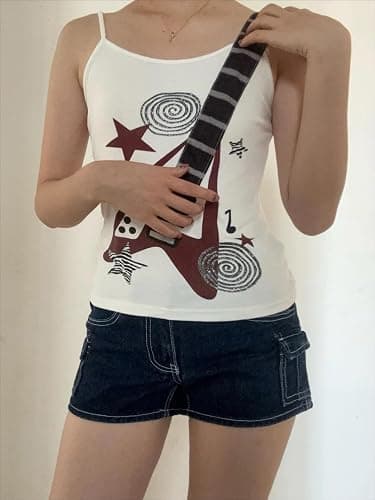 JOLILUNA Whimsy Twee Clothes Whimsigoth Graphic Guitar Top Y2k Grunge Streetwear Emo T Shirt thumbnail 9