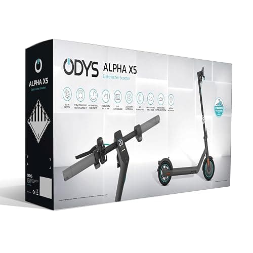 Odys Alpha X5 Faltbarer E-Scooter mit Straßenzulassung & Appanbindung (max 20 km/h, bis zu 50km Reichweite & bis max 119kg Gesamtgewicht, 10" Luftreifen, duales Bremssystem, LED-Farbdisplay, schwarz) thumbnail 14