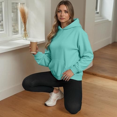 YARBCEN Womens Hooded Hoodies Sweatshirts - Long Sleeve Crewneck Sweaters With Pocket 2026 Fashion Spring Oversized Clothes thumbnail 6