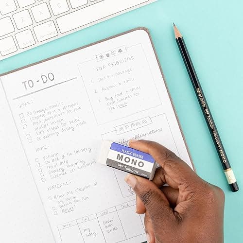 Tombow 57324 MONO Eraser, White, Medium, 3-Pack. Cleanly Removes Marks Without Damaging Paper thumbnail 7