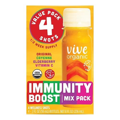 Vive Organic Immunity Boost Shots -Variety 4 Pack (2oz, 4 Count) thumbnail 3